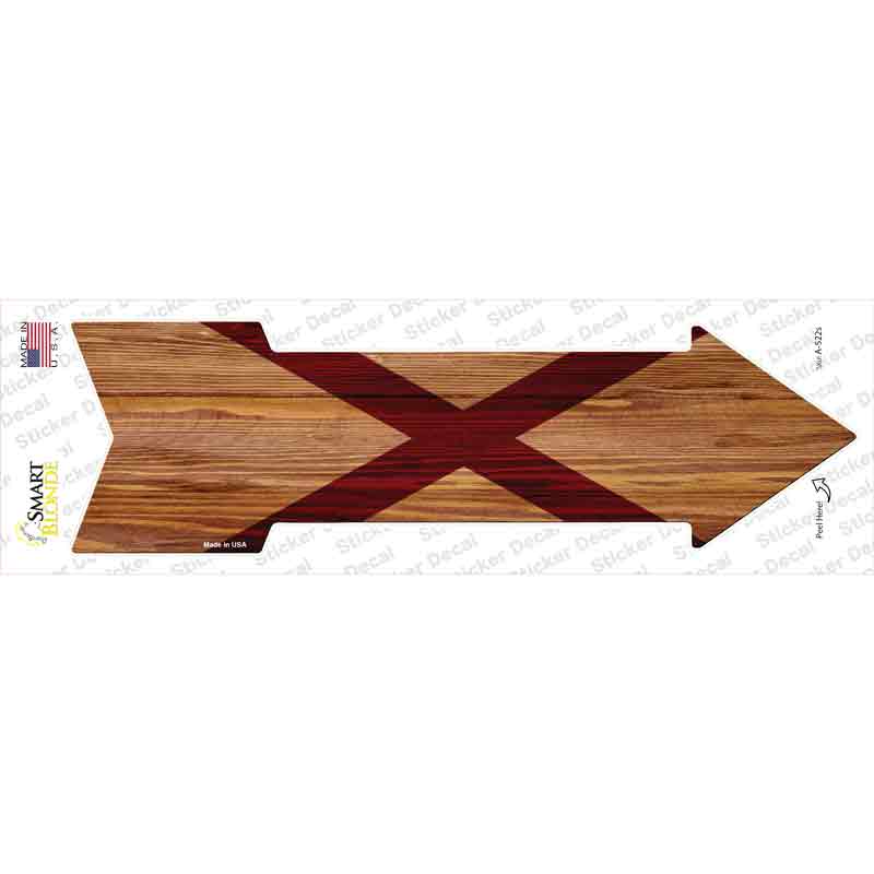 A-522s-M Alabama State Flag Novelty Arrow Sticker Decal - Medium