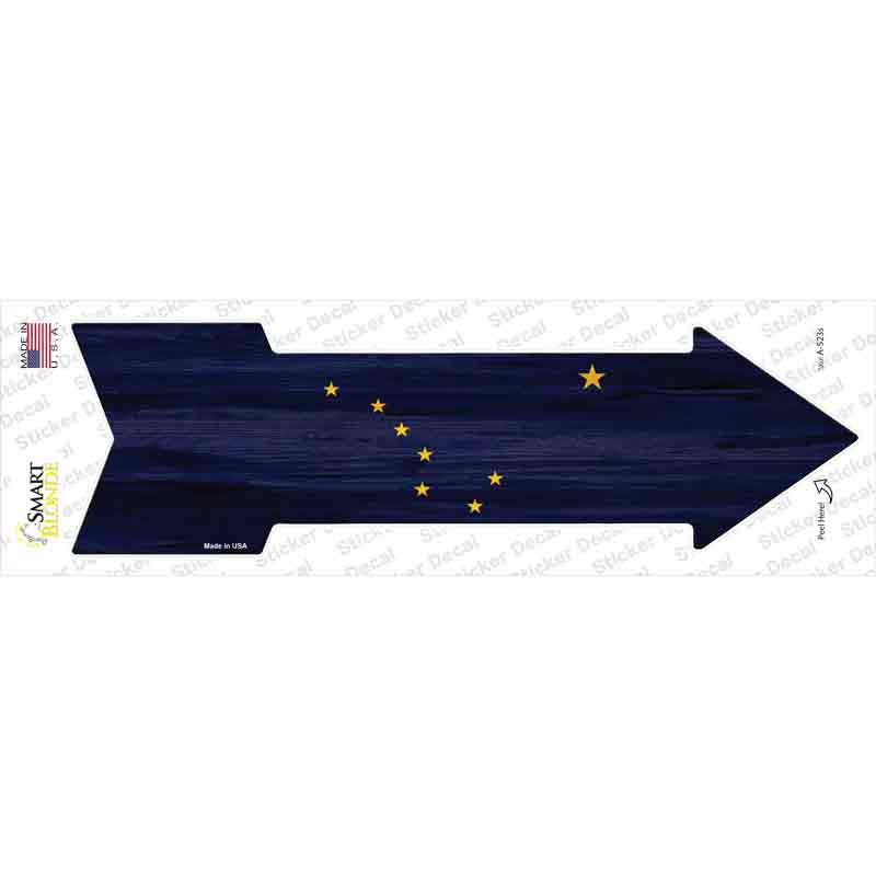 A-523s-M Alaska State Flag Novelty Arrow Sticker Decal - Medium