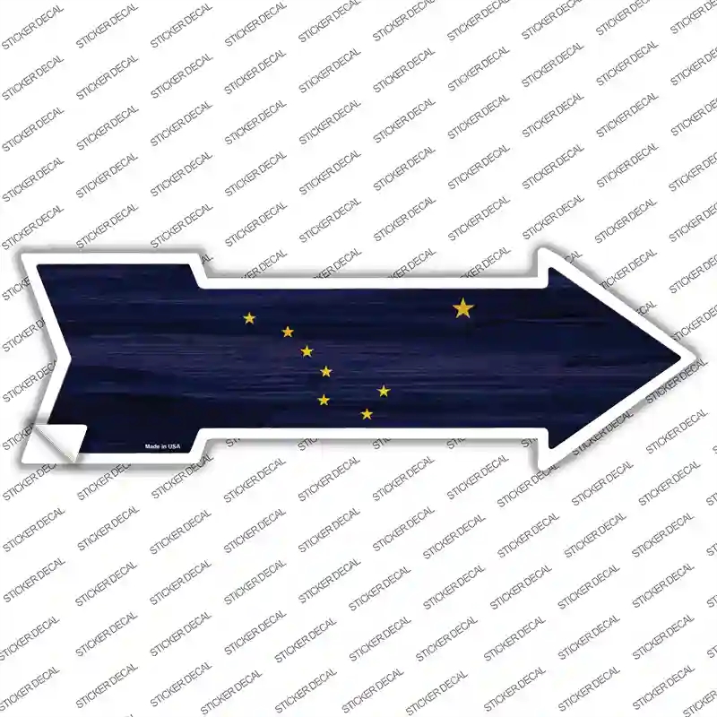A-523s-S Alaska State Flag Novelty Arrow Sticker Decal - Small