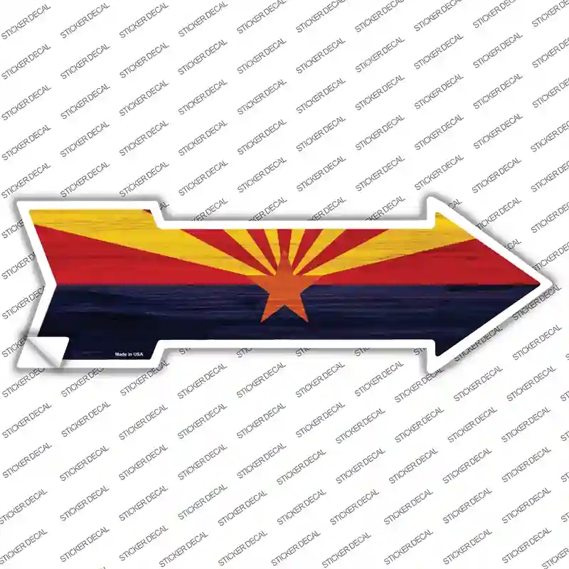 A-524s-L Arizona State Flag Novelty Arrow Sticker Decal - Large