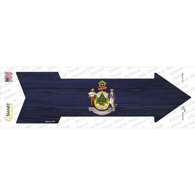 A-540s-M Maine State Flag Novelty Arrow Sticker Decal - Medium
