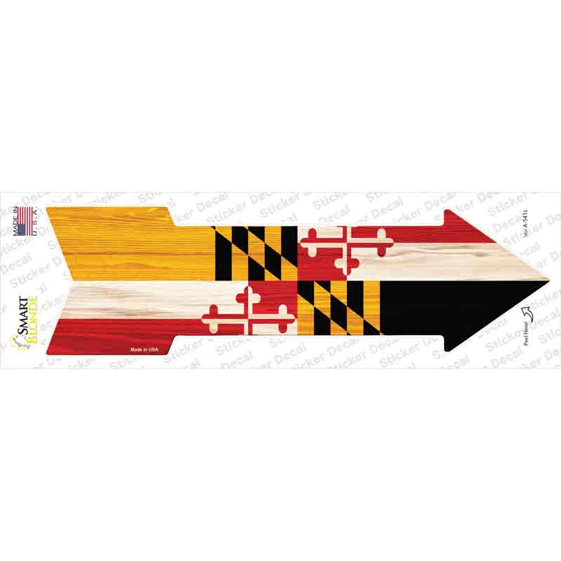 A-541s-M Maryland State Flag Novelty Arrow Sticker Decal - Medium