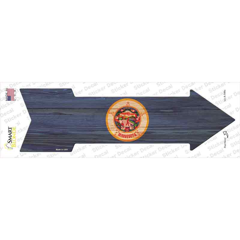A-544s-M Minnesota State Flag Novelty Arrow Sticker Decal - Medium