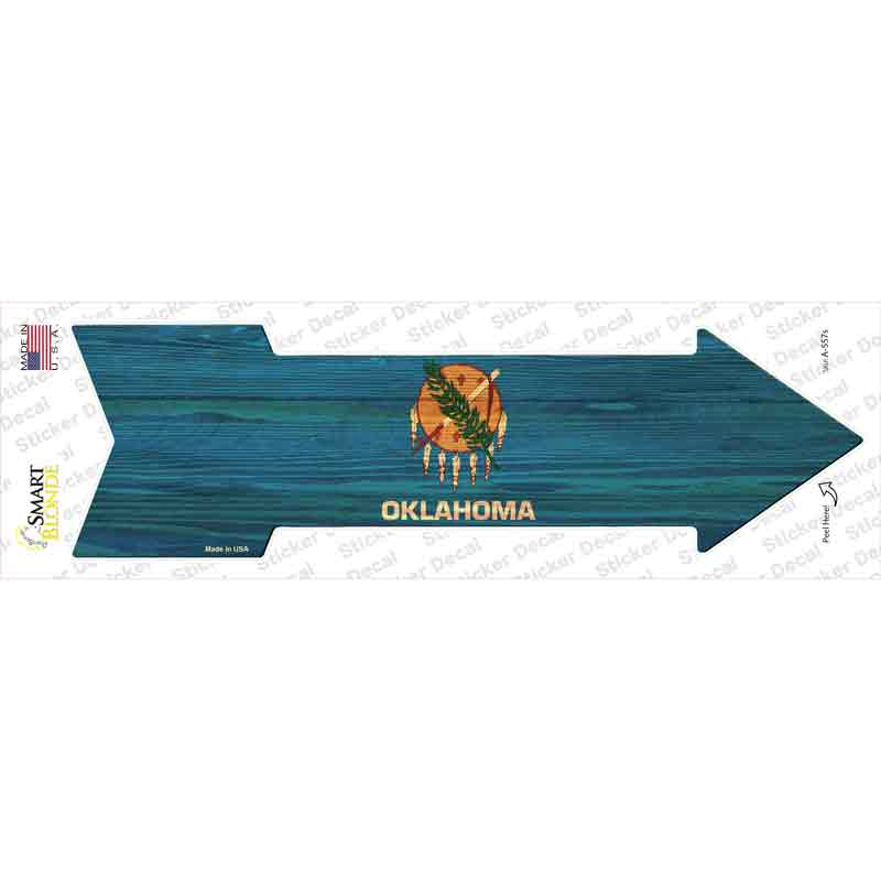 A-557s-M Oklahoma State Flag Novelty Arrow Sticker Decal - Medium