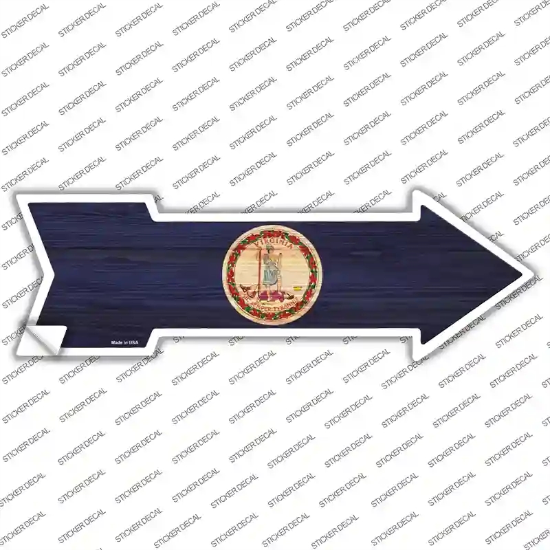 A-567s-XL Virginia State Flag Novelty Arrow Sticker Decal - Extra Large