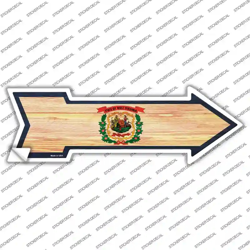 A-569s-L West Virginia State Flag Novelty Arrow Sticker Decal - Large