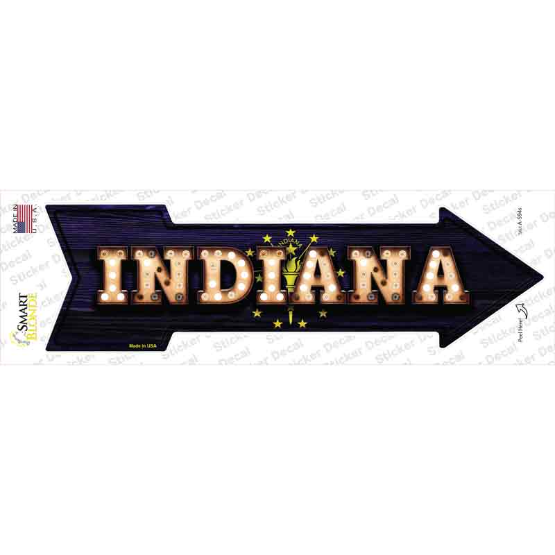 A-594s-M Indiana Bulb Lettering Novelty Arrow Sticker Decal - Medium
