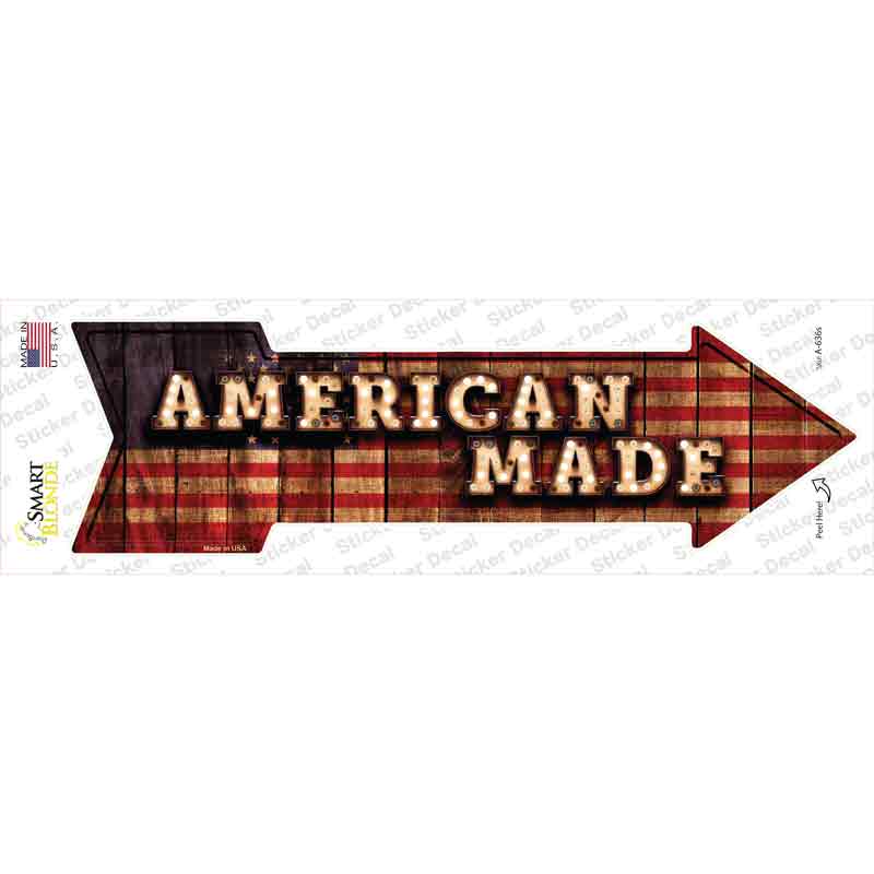 A-636s-M American Made Bulb Letters Novelty Arrow Sticker Decal - Medium