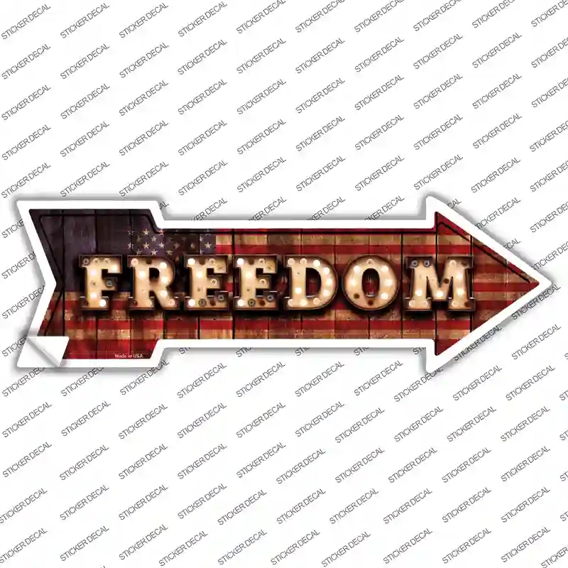A-637s-L Freedom Bulb Letters Novelty Arrow Sticker Decal - Large