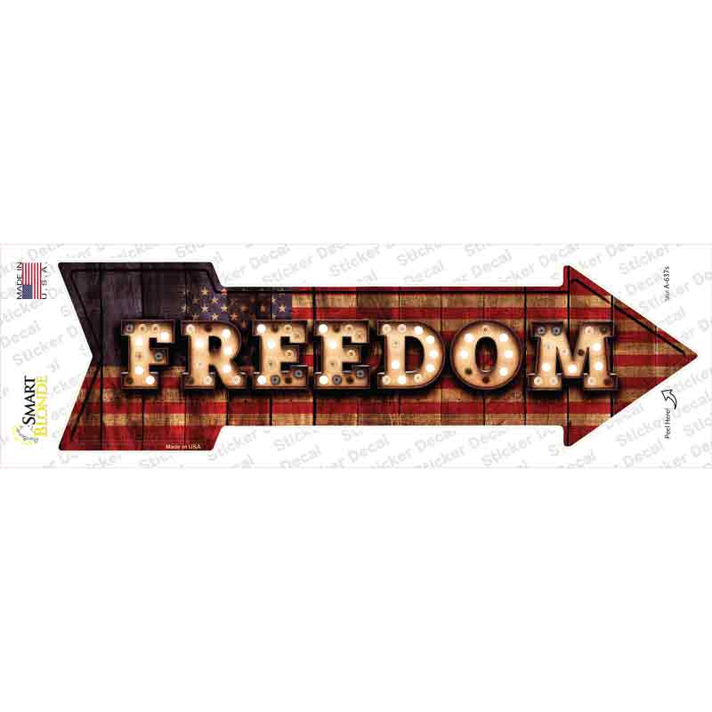 A-637s-M Freedom Bulb Letters Novelty Arrow Sticker Decal - Medium