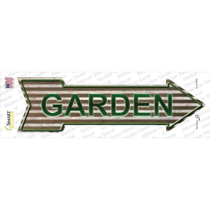 A-643s-M Garden on Corrugated Effect Novelty Arrow Sticker Decal - Medium