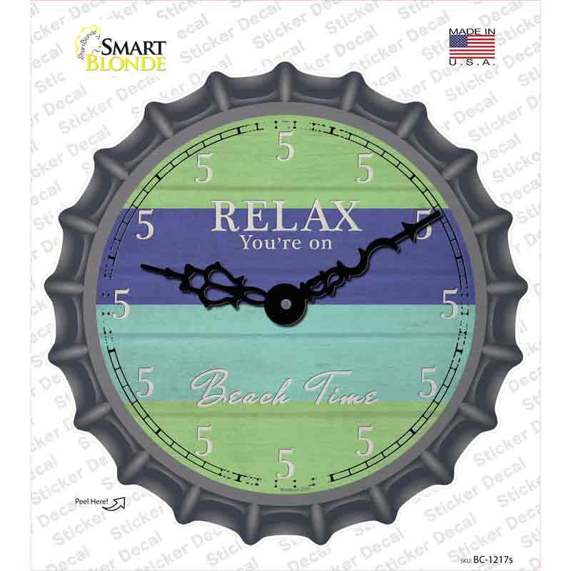 BC-1217s-M You Are on Beach Time Novelty Bottle Cap Sticker Decal - Medium