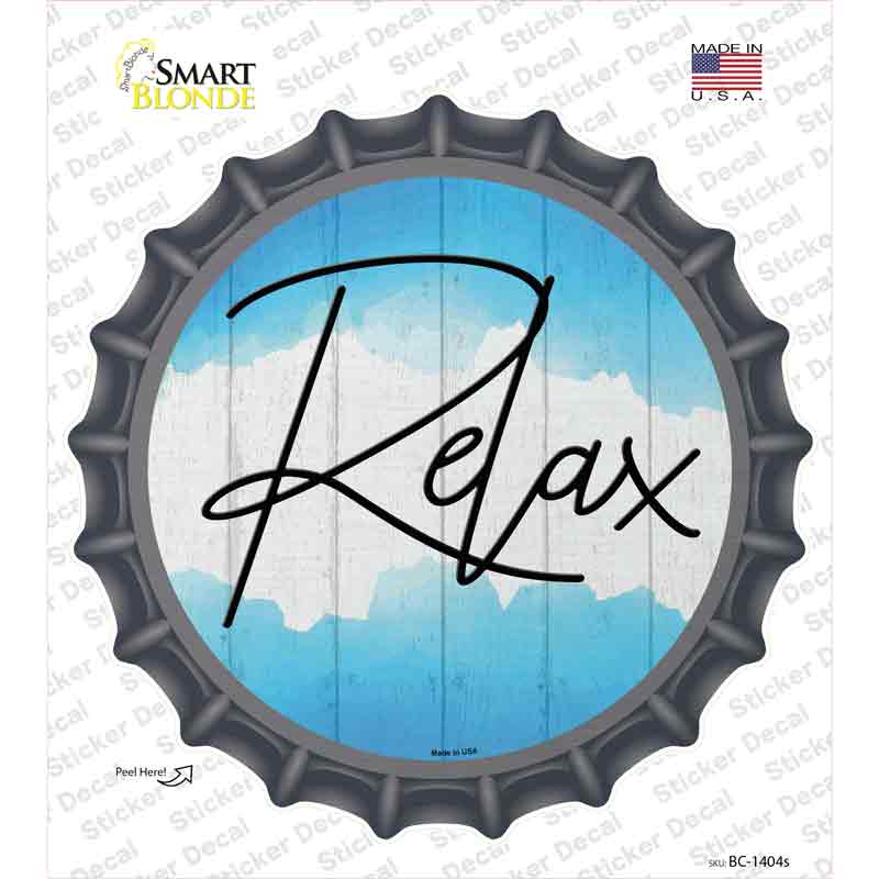 BC-1404s-M Relax Novelty Bottle Cap Sticker Decal - Medium