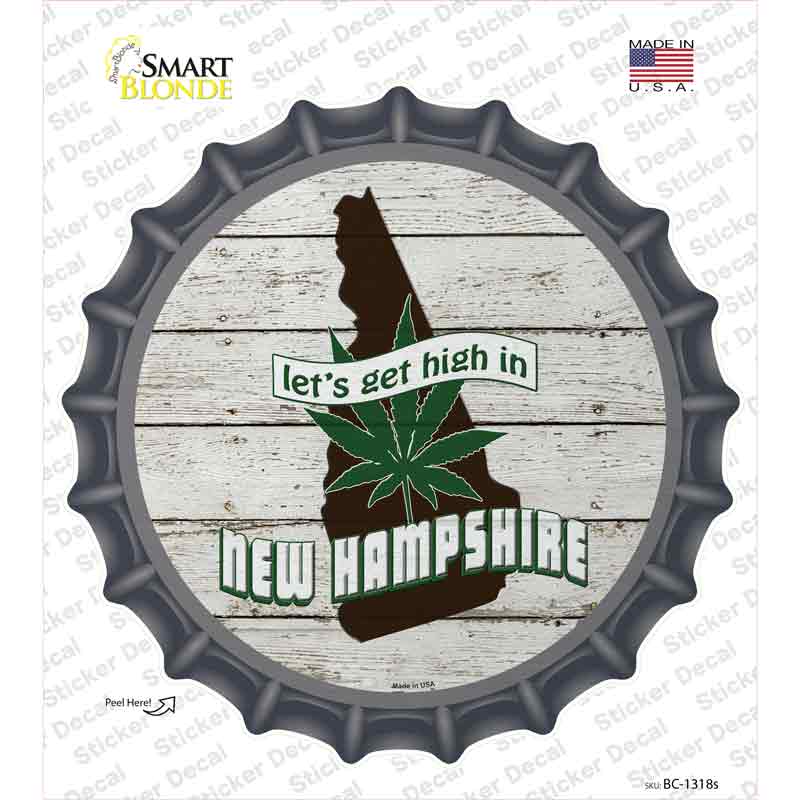 BC-1318s-M Lets Get High in   Hampshire Novelty Bottle Cap Sticker Decal - Medium