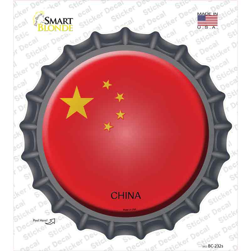 BC-232s-M China Country Novelty Bottle Cap Sticker Decal - Medium