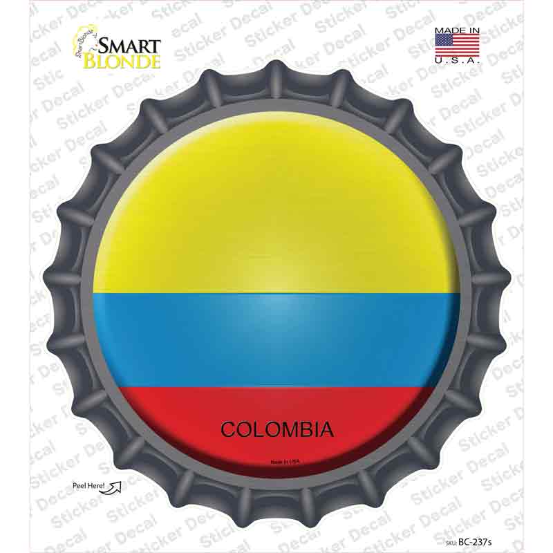 BC-237s-M Colombia Country Novelty Bottle Cap Sticker Decal - Medium