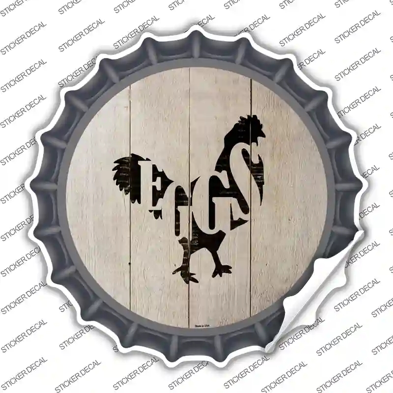 BC-1070s-L Chickens Make Eggs Novelty Bottle Cap Sticker Decal - Large