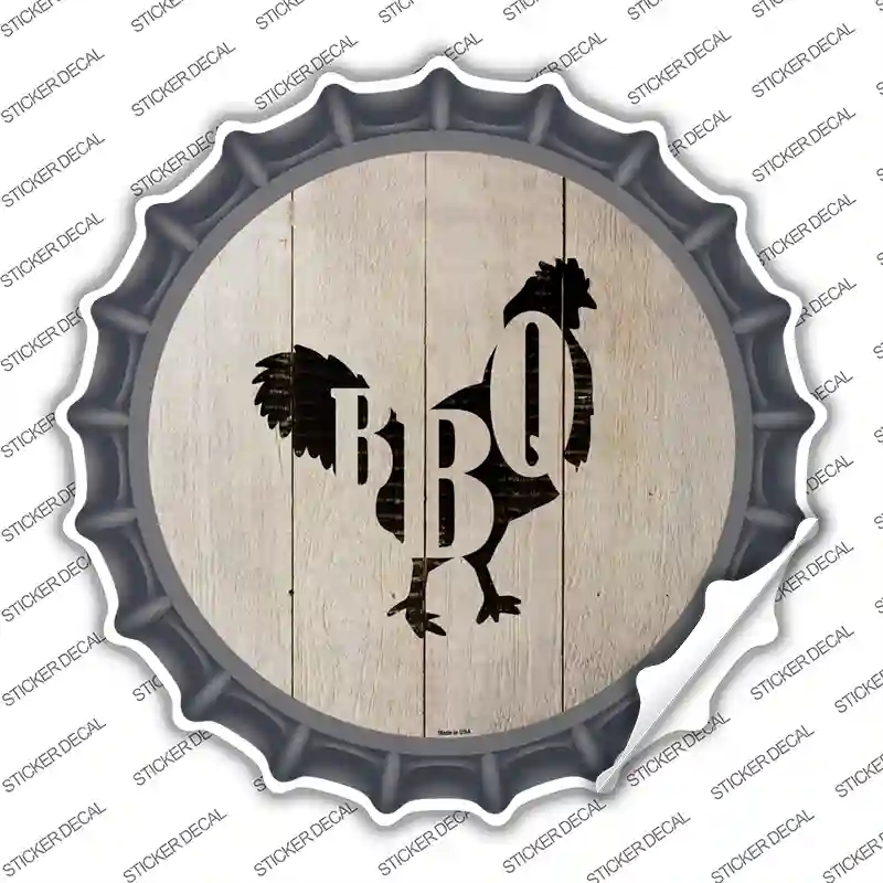 BC-1072s-XL Chickens Make BBQ Novelty Bottle Cap Sticker Decal - Extra Large