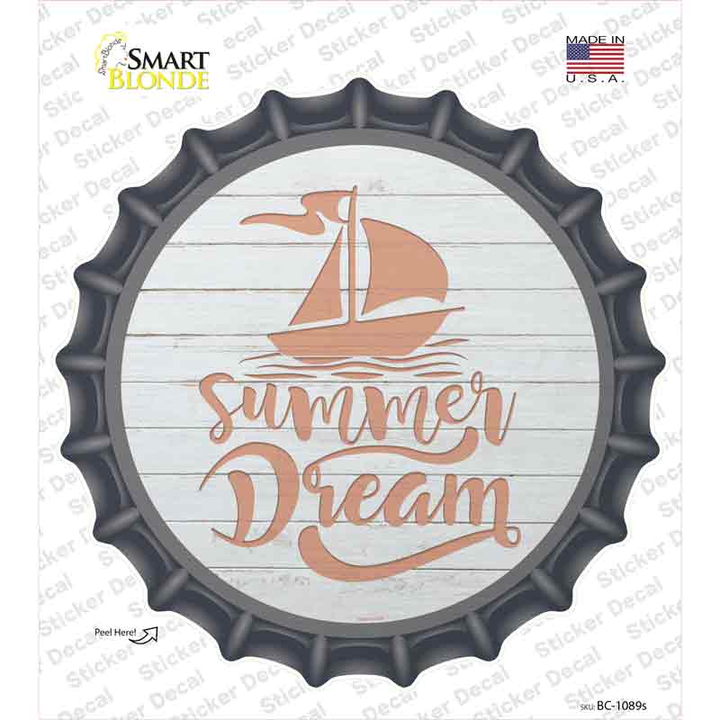 BC-1089s-M Summer Dream Novelty Bottle Cap Sticker Decal - Medium