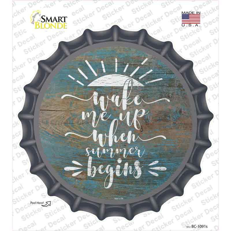 BC-1091s-M When Summer Begins Novelty Bottle Cap Sticker Decal - Medium