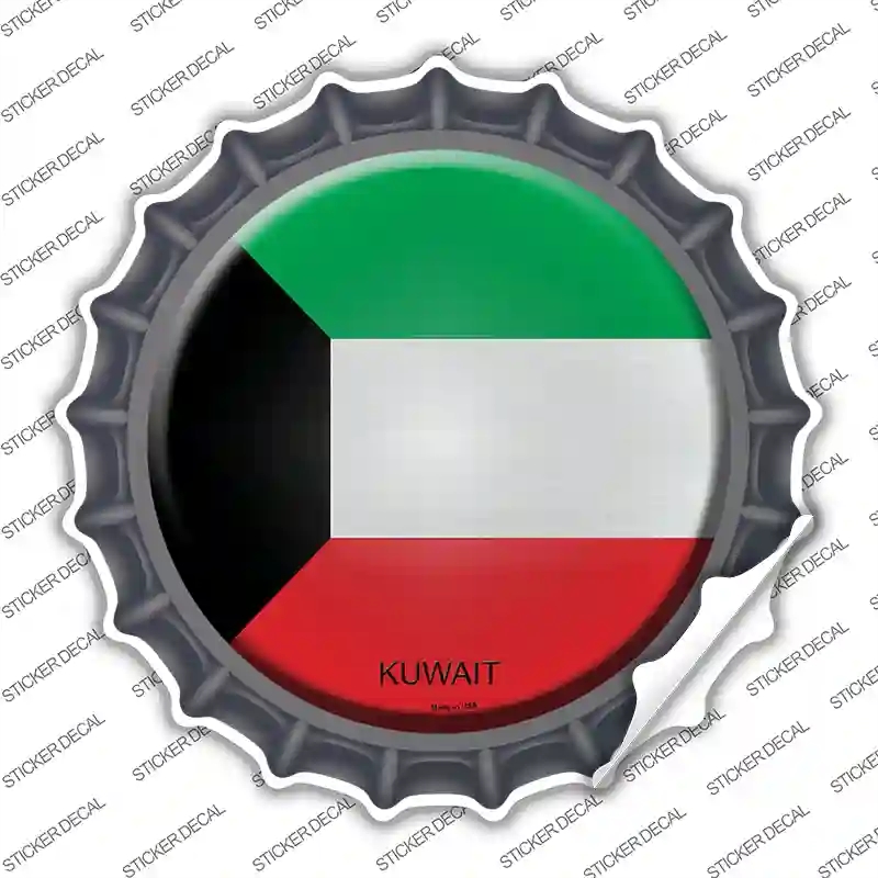 BC-323s-L Kuwait Country Novelty Bottle Cap Sticker Decal - Large