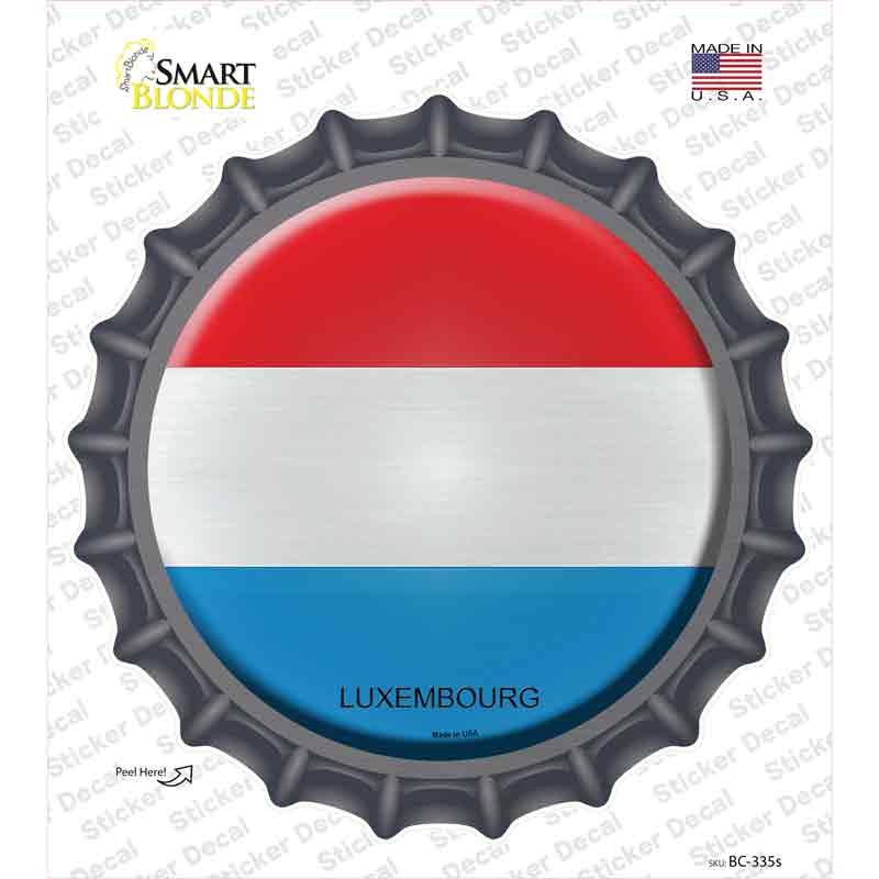 BC-335s-M Luxembourg Country Novelty Bottle Cap Sticker Decal - Medium