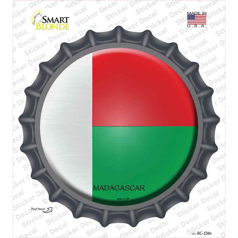 BC-338s-M Madagascar Country Novelty Bottle Cap Sticker Decal - Medium