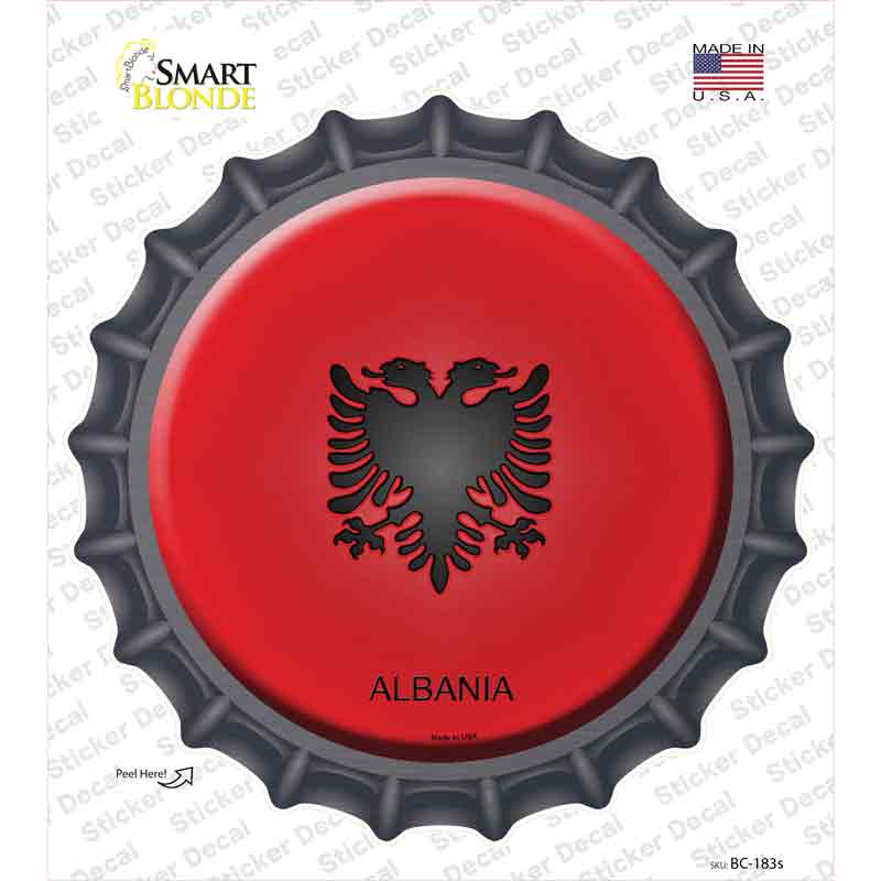 BC-183s-M Albania Country Novelty Bottle Cap Sticker Decal - Medium