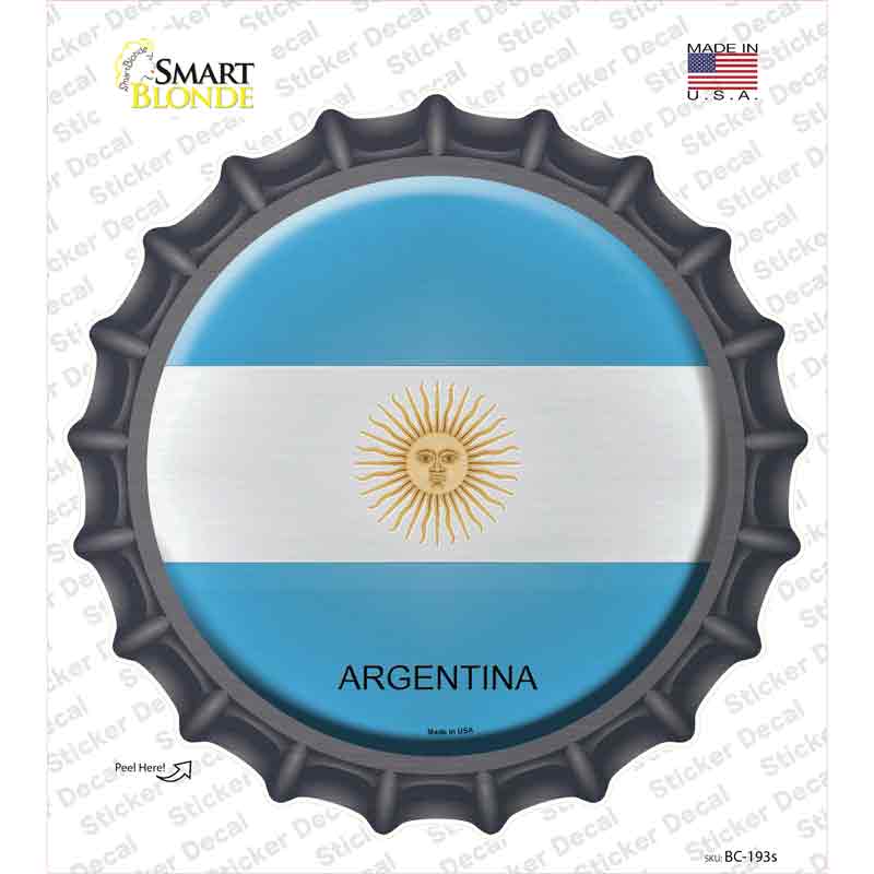 BC-193s-M Argentina Novelty Bottle Cap Sticker Decal - Medium