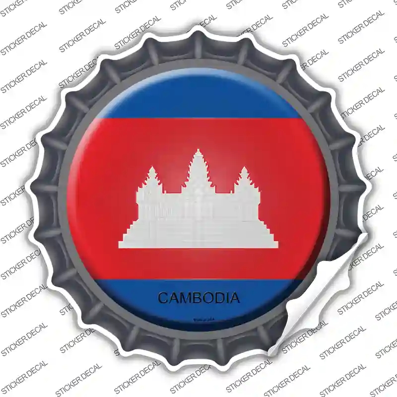 BC-221s-S Cambodia Country Novelty Bottle Cap Sticker Decal - Small