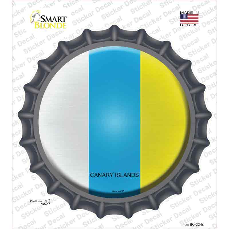 BC-224s-M Canari Islands Country Novelty Bottle Cap Sticker Decal - Medium