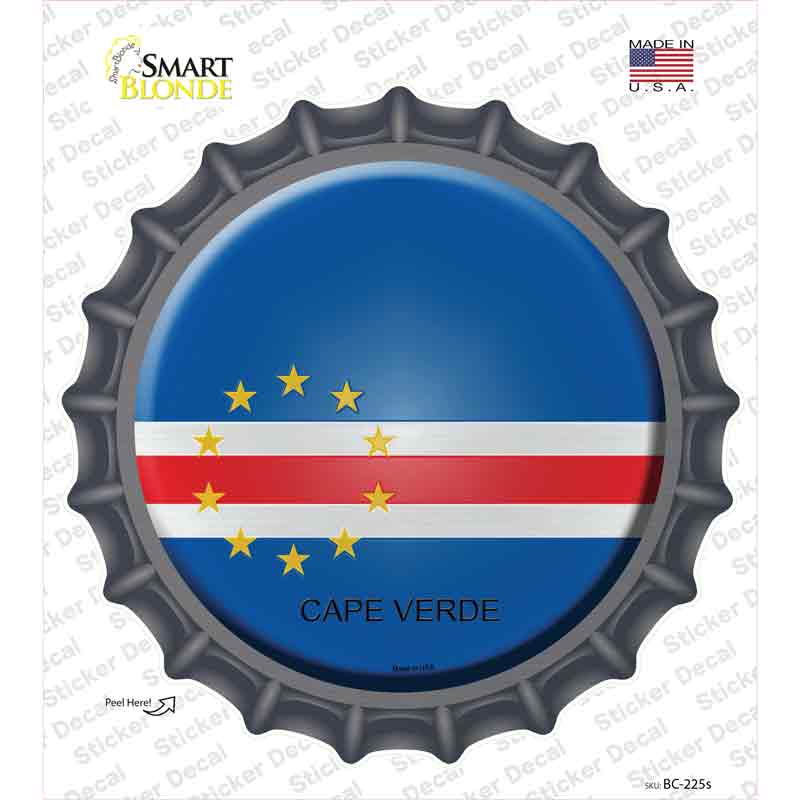 BC-225s-M Cape Verde Country Novelty Bottle Cap Sticker Decal - Medium
