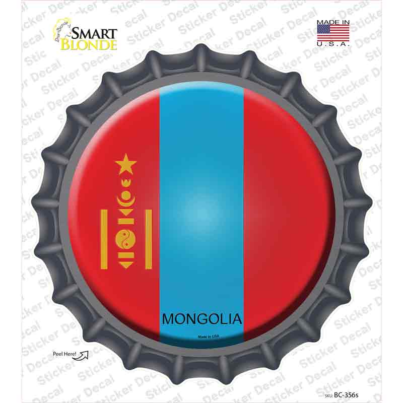 BC-356s-M Mongolia Country Novelty Bottle Cap Sticker Decal - Medium