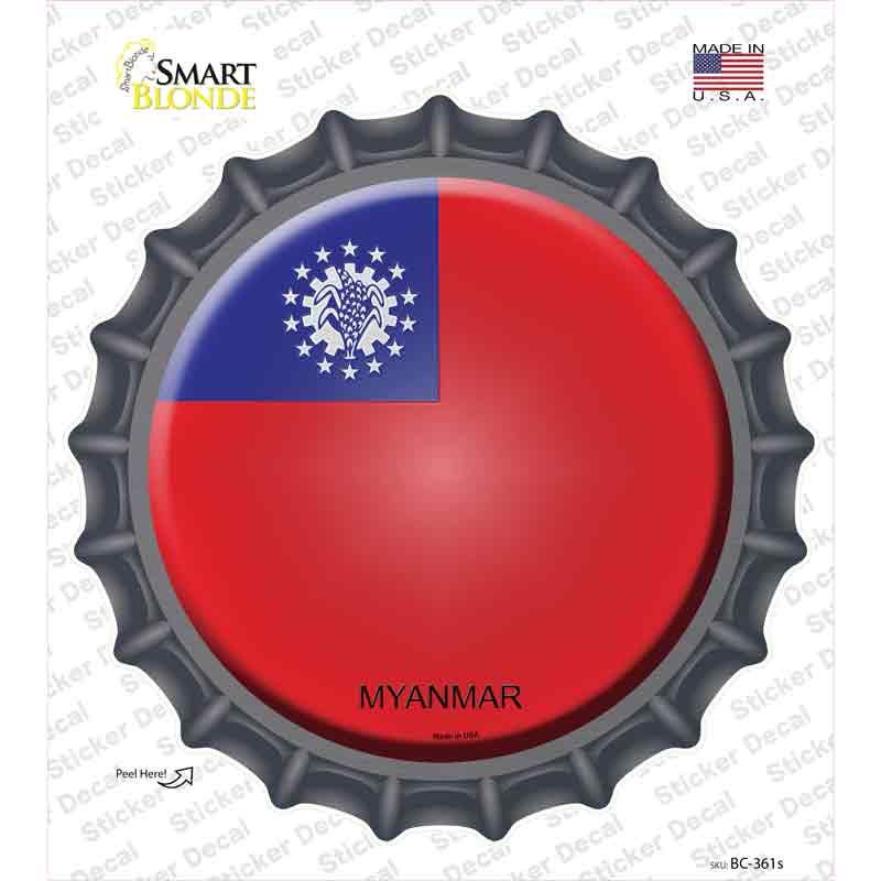 BC-361s-M Myanmar Country Novelty Bottle Cap Sticker Decal - Medium