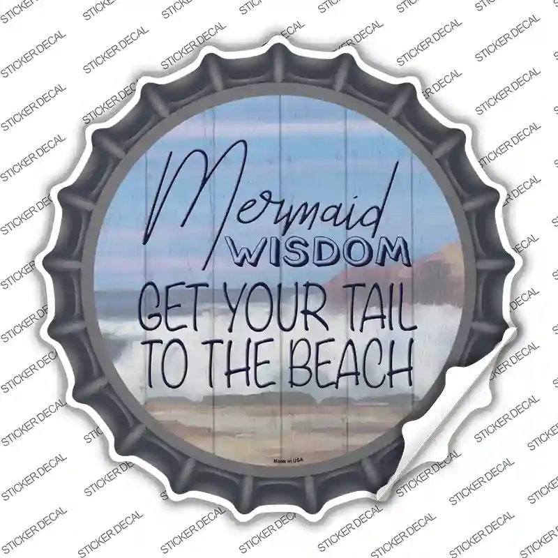BC-1408s-XL Mermaid Wisdom Novelty Bottle Cap Sticker Decal - Extra Large