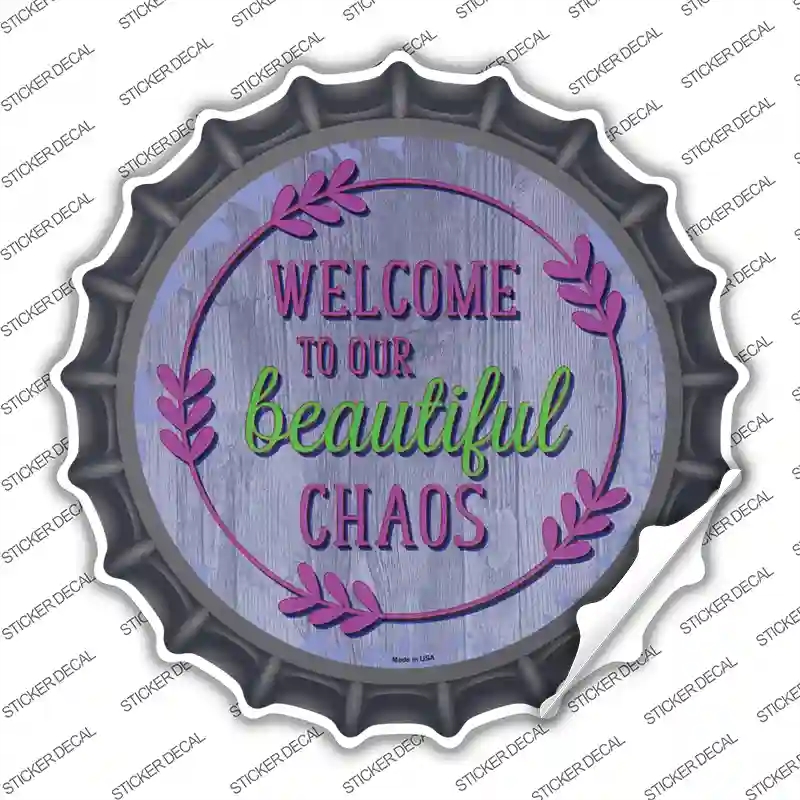 BC-1415s-S Welcome Beautiful Chaos Novelty Bottle Cap Sticker Decal - Small