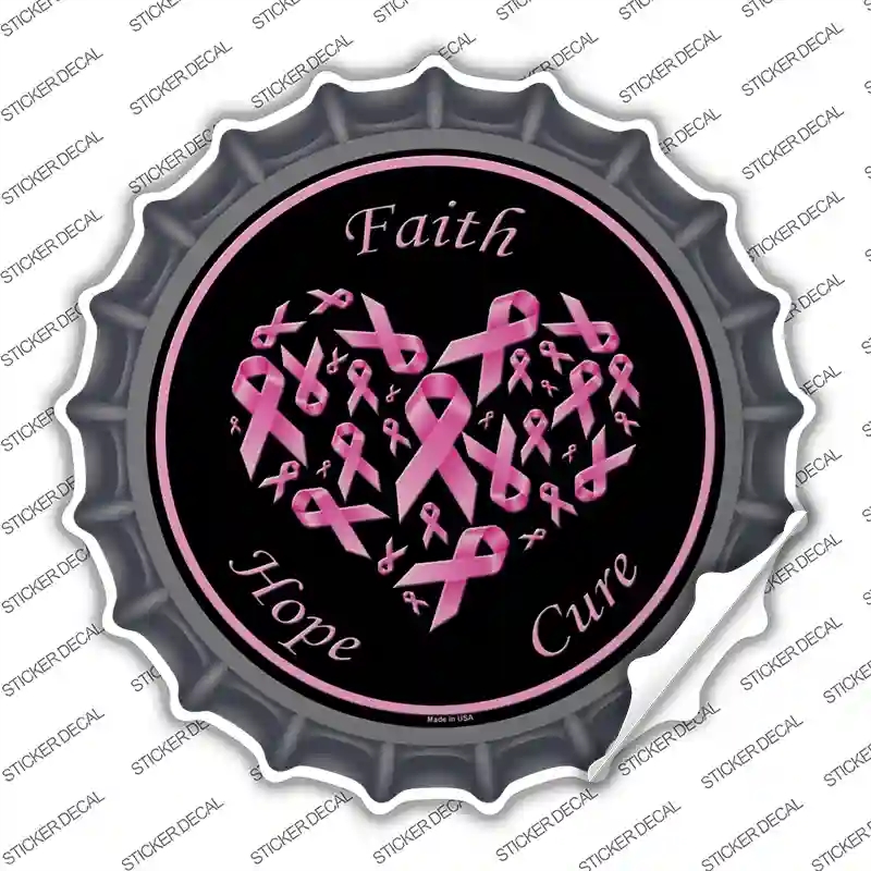 BC-533s-S Faith Hope Cure Novelty Bottle Cap Sticker Decal - Small