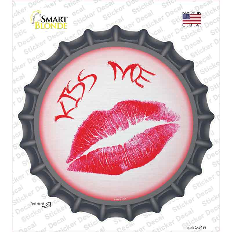 BC-549s-M Kiss Me Novelty Bottle Cap Sticker Decal - Medium