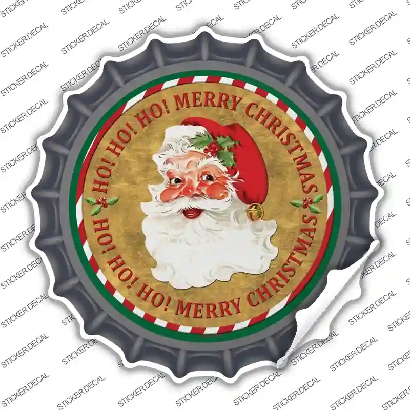 BC-570s-S Ho Ho Ho Santa Novelty Bottle Cap Sticker Decal - Small