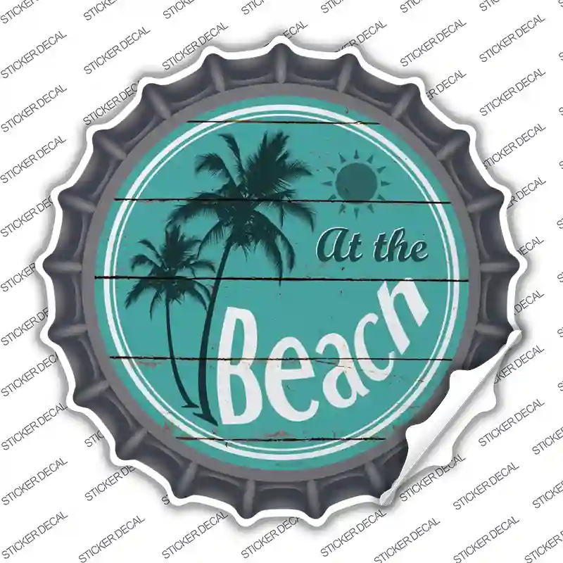 BC-829s-S At the Beach Novelty Bottle Cap Sticker Decal - Small