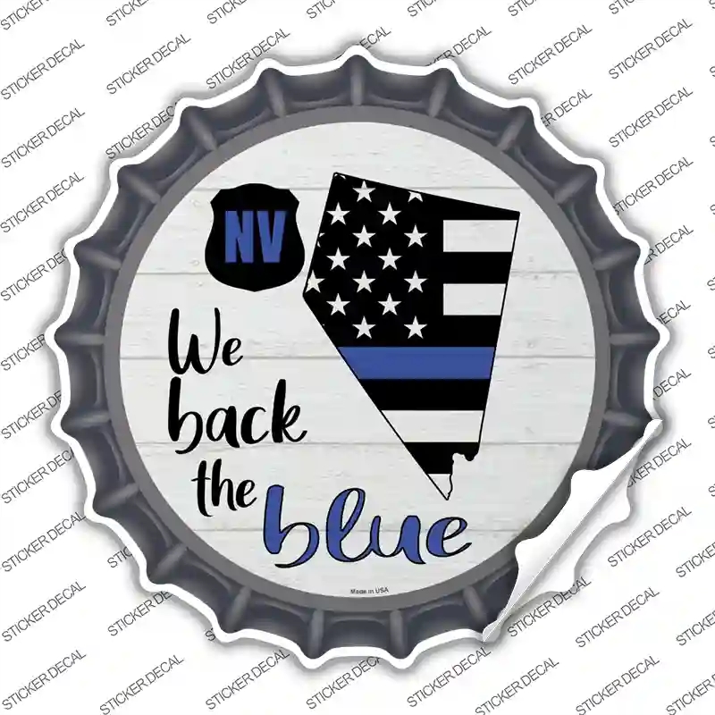 BC-1257s-XL Nevada Back the Blue Novelty Bottle Cap Sticker Decal - Extra Large