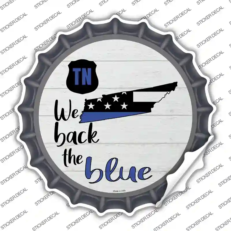 BC-1271s-S Tennessee Back the Blue Novelty Bottle Cap Sticker Decal - Small