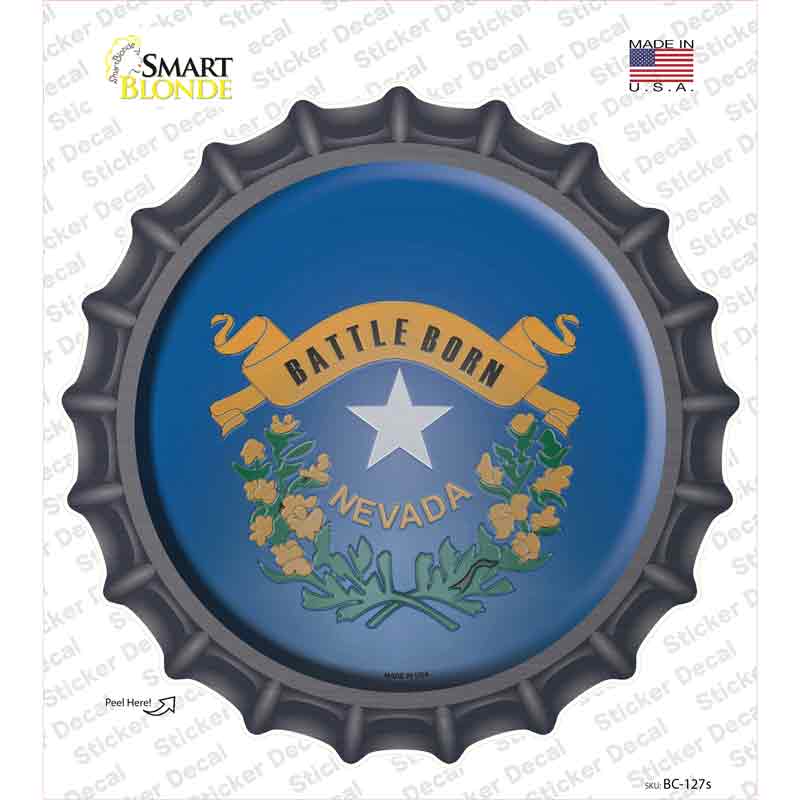 BC-127s-M Nevada State Flag Novelty Bottle Cap Sticker Decal - Medium