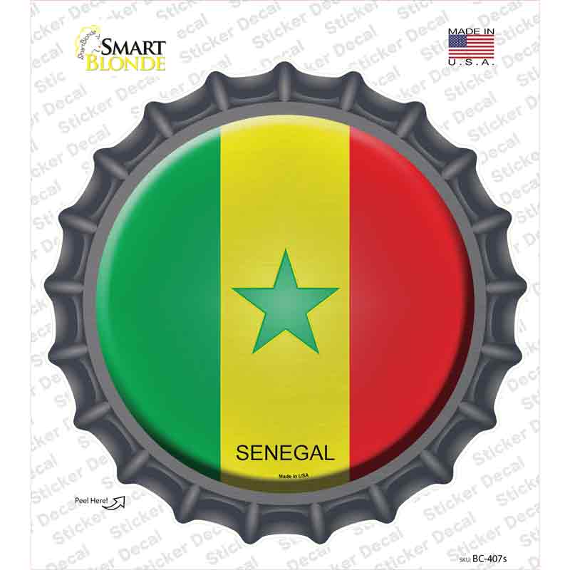 BC-407s-M Senegal Country Novelty Bottle Cap Sticker Decal - Medium