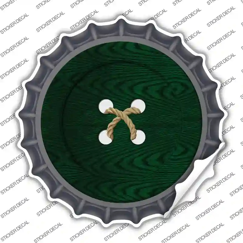 BC-566s-L Green Button Novelty Bottle Cap Sticker Decal - Large