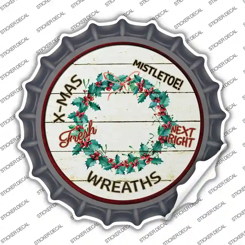 BC-586s-L Wreaths Novelty Bottle Cap Sticker Decal - Large