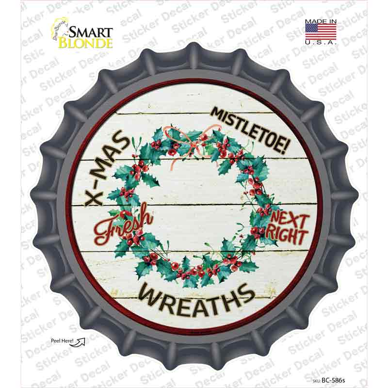 BC-586s-M Wreaths Novelty Bottle Cap Sticker Decal - Medium