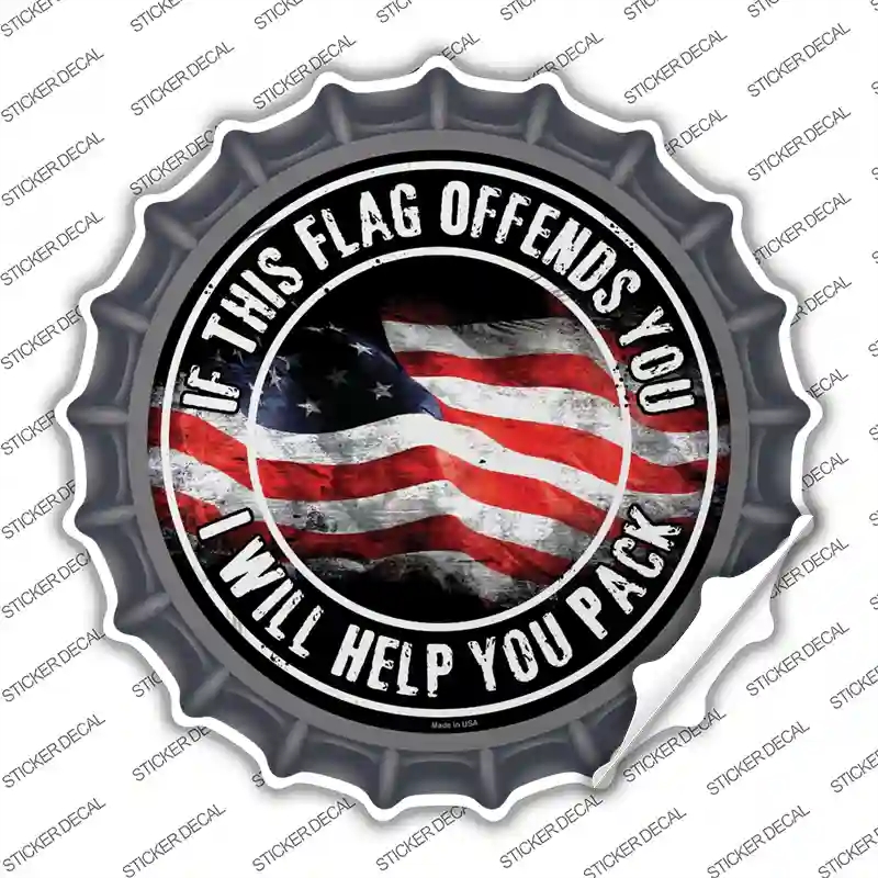 BC-599s-XL This Flag Offends You Novelty Bottle Cap Sticker Decal - Extra Large