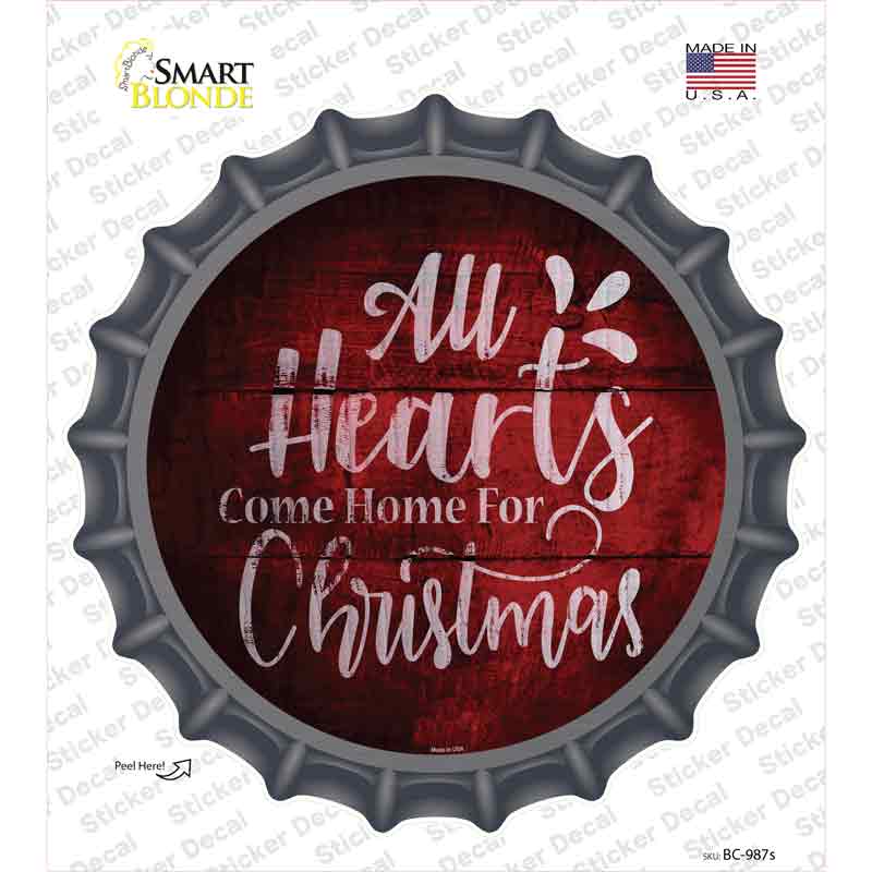 BC-987s-M Come Home for Christmas Novelty Bottle Cap Sticker Decal - Medium