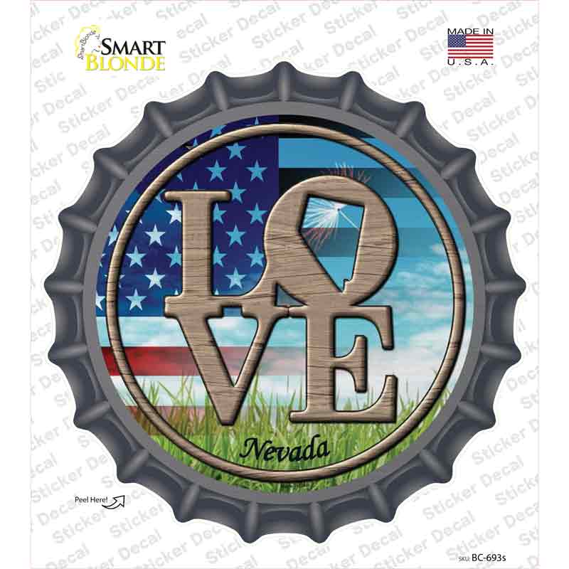BC-693s-M Love Nevada Novelty Bottle Cap Sticker Decal - Medium